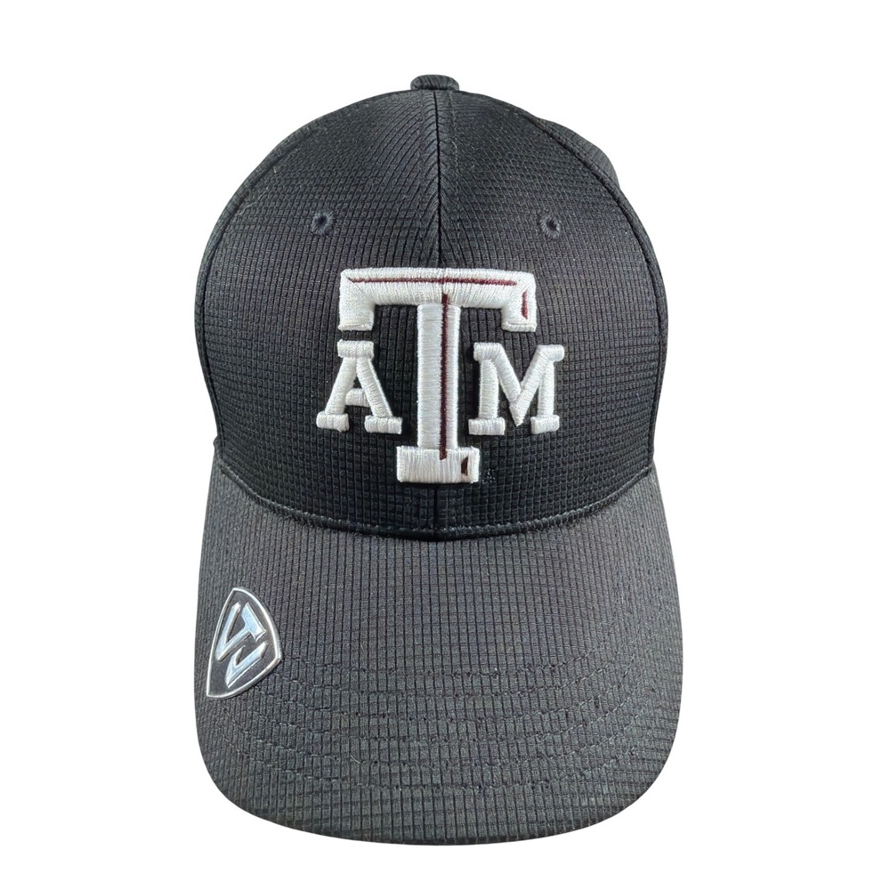 Texas A&M University Aggies Fitted Hat Mens One Size Black Memory Fit TAMU Cap